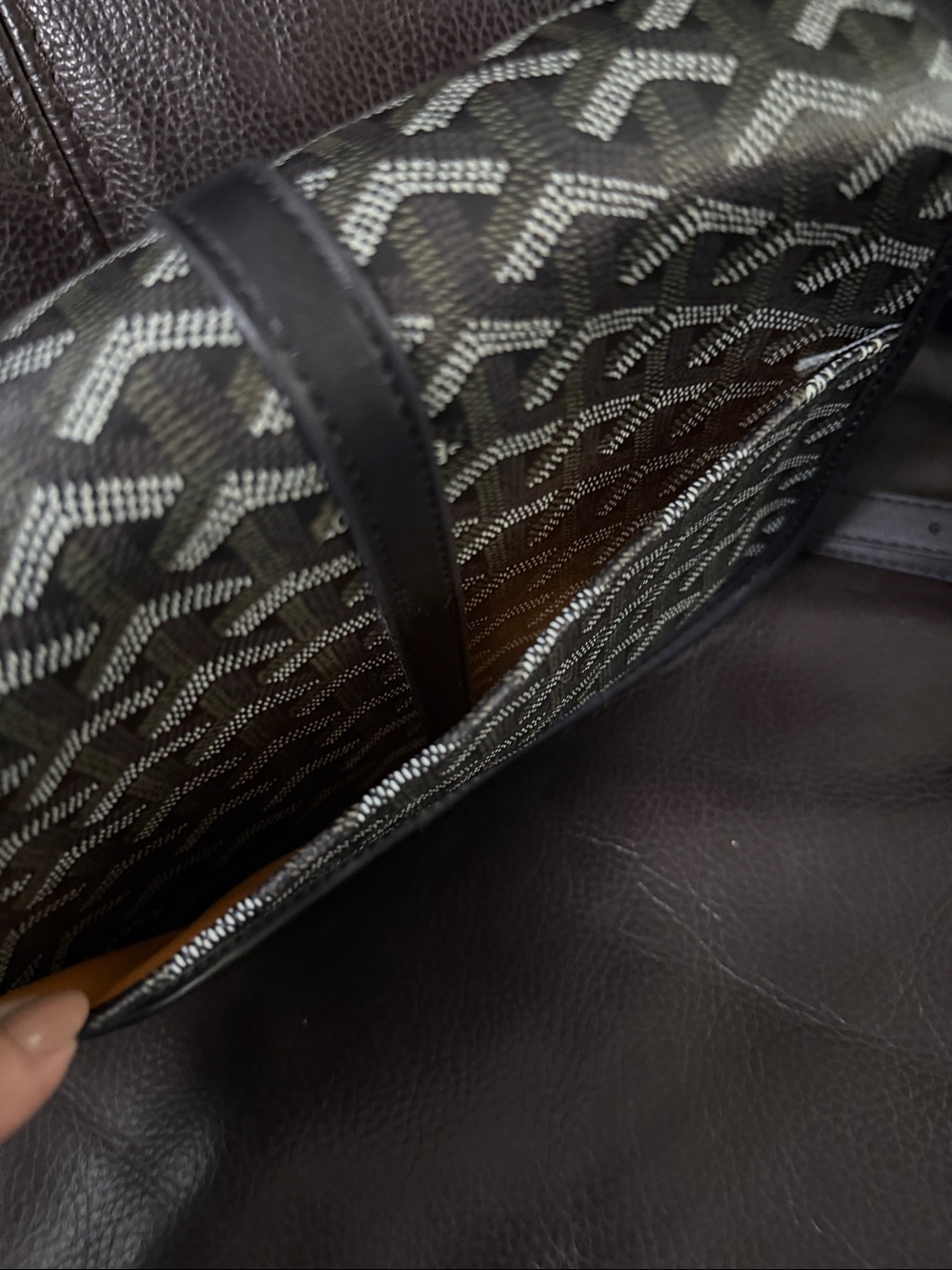 imitation goyard Crossbody Saddle Bag with Signature Pattern - Picture 8 of 11
